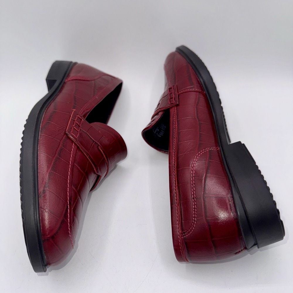 Ecco Classic 15 Penny Loafers Women's Size 8 EU 39 Brick Red Leather - Picture 14 of 16
